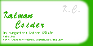 kalman csider business card