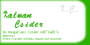 kalman csider business card